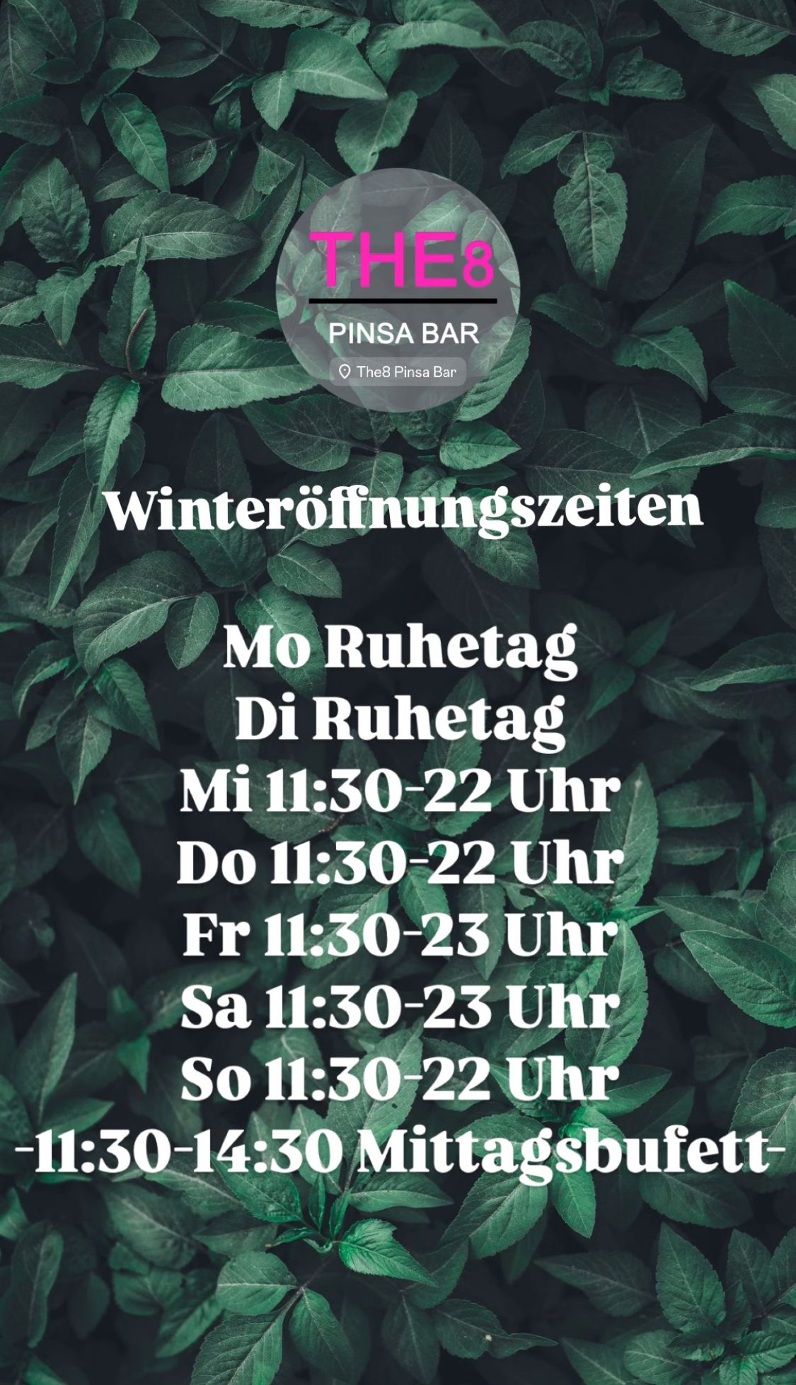 Winteröffnungszeiten